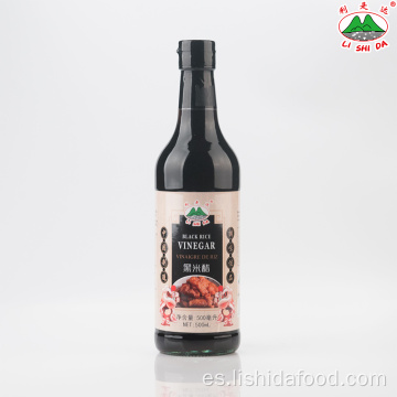 Botella de vidrio de 500 ml de vinagre de arroz negro